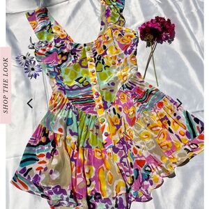 VANESSA MOONEY - THE ELIZABETH ROMPER DRESS 80’s PRINT XXS BRAND NEW WITH TAGS